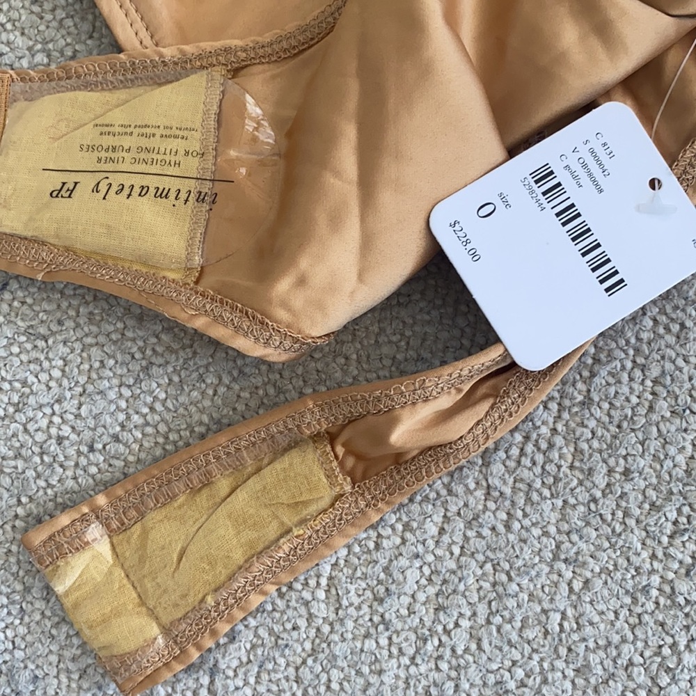 Gold silk free people body suit never worn NWT - Picture 2 of 3